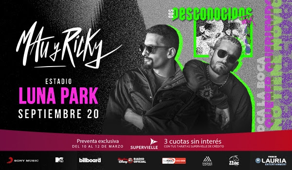 MAU & RICKY en Argentina! 20 de Septiembre, Estadio Luna Park!