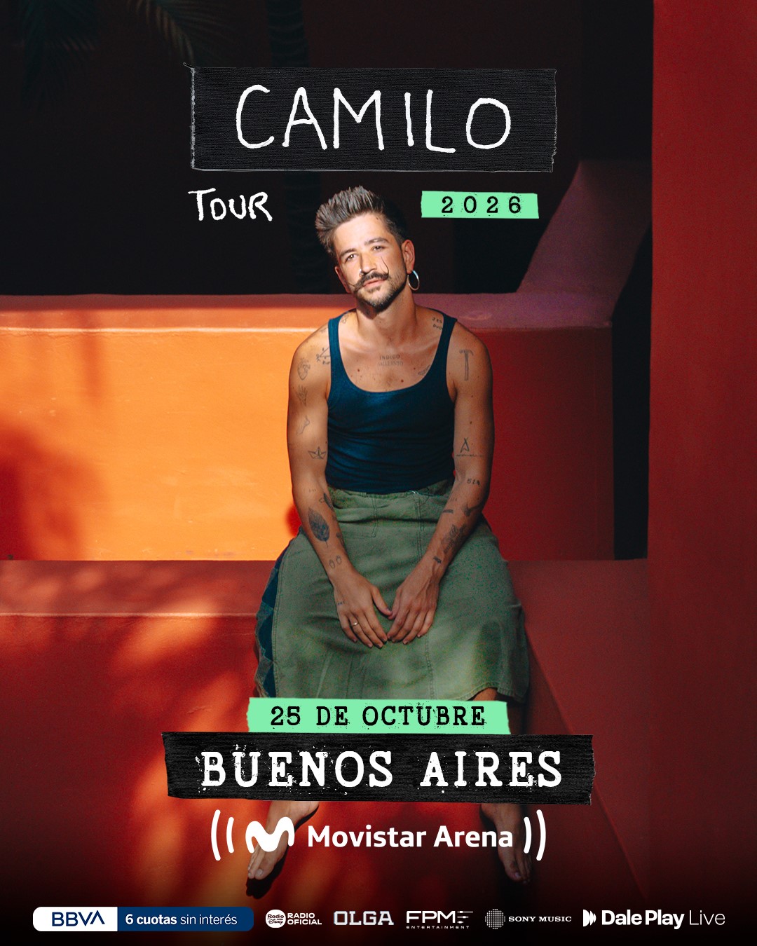 Camilo llega al Movistar Arena con un show que reúne sus grandes éxitos