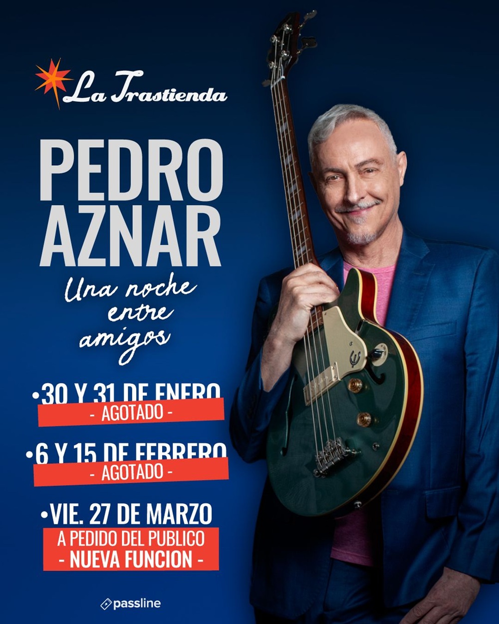 Pedro Aznar agrega un quinto show en La Trastienda de Buenos Aires