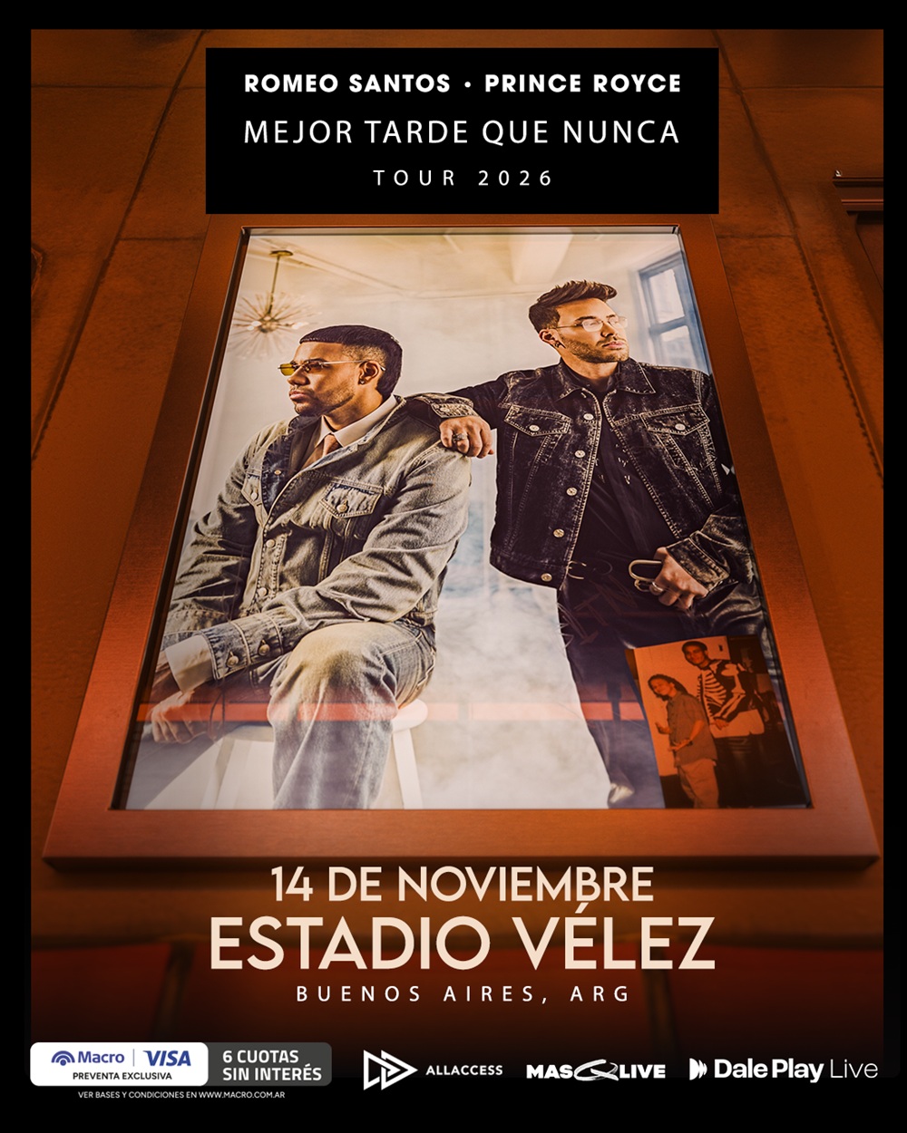 Romeo Santos y Prince Royce: El rey y príncipe de la bachata juntos por primera vez en el Estadio Vélez