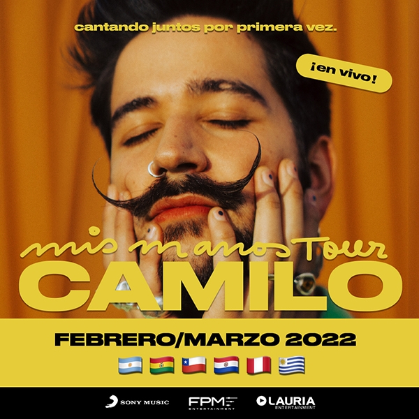 Camilo confirmó su presentación en Argentina con "Mis Manos Tour", que llegará en 2022