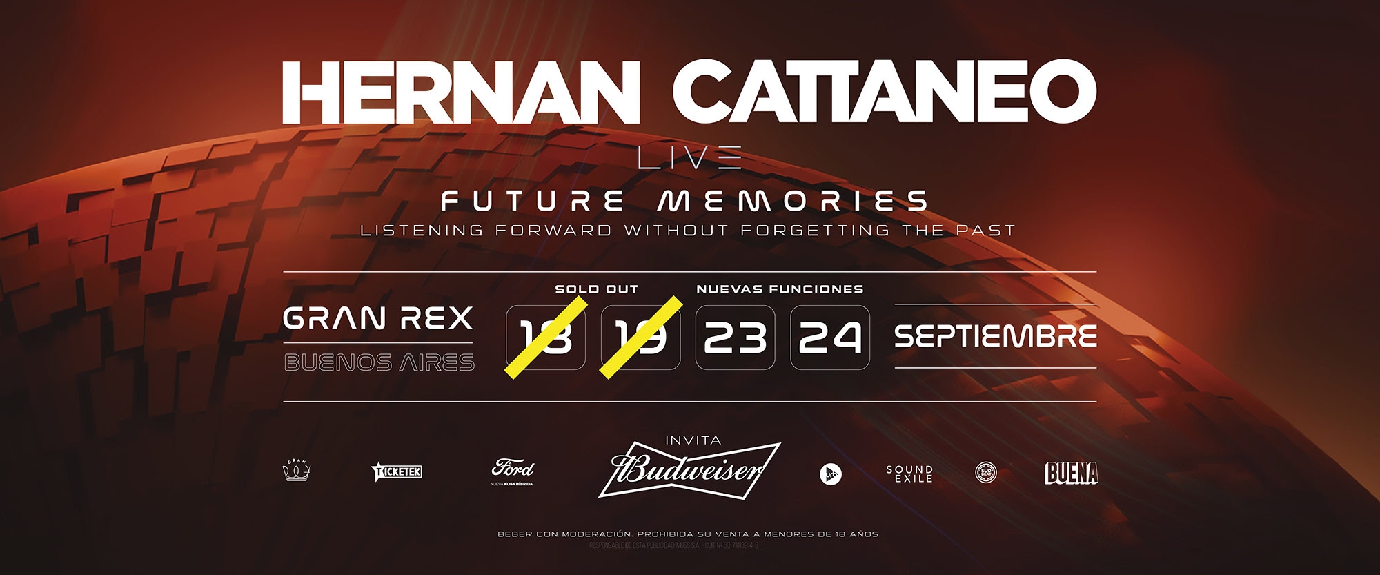 Nuevas Funciones: Hernan Cattaneo - Future Memories: 23 y 24 de septiembre en el Gran Rex!